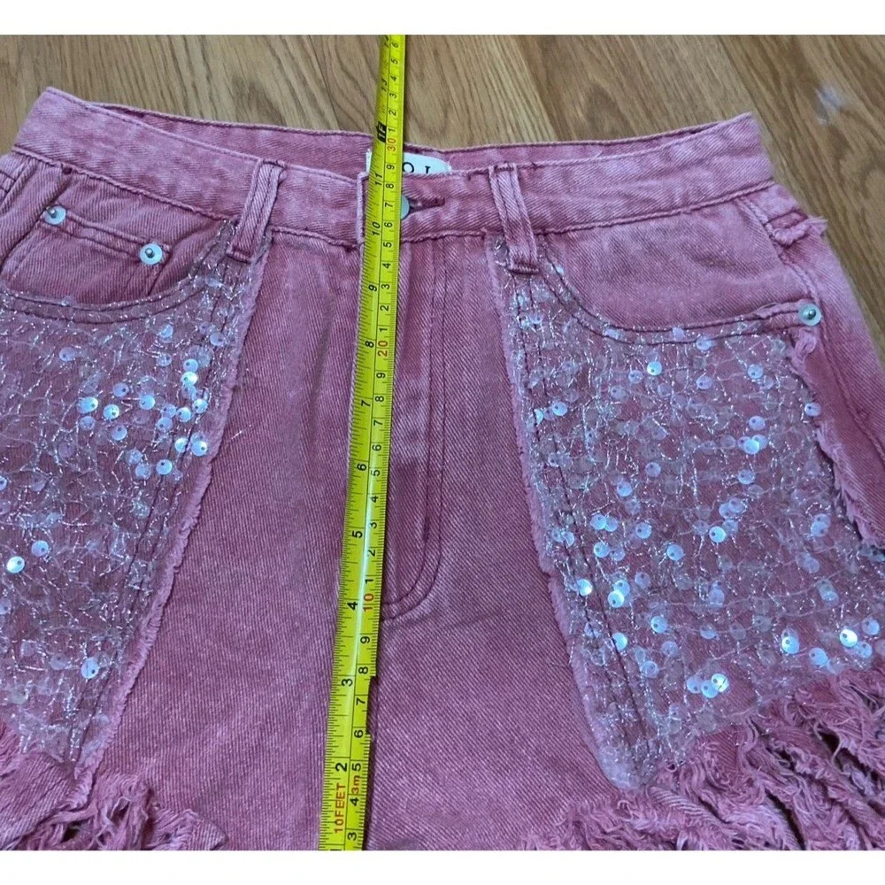 Pol shorts small pol pink shorts sequins sequined shorts POL Jean shorts NWOT